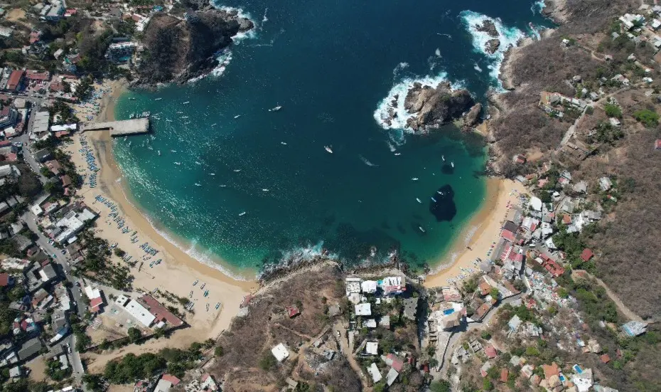 Playa Panteón desde el aire
